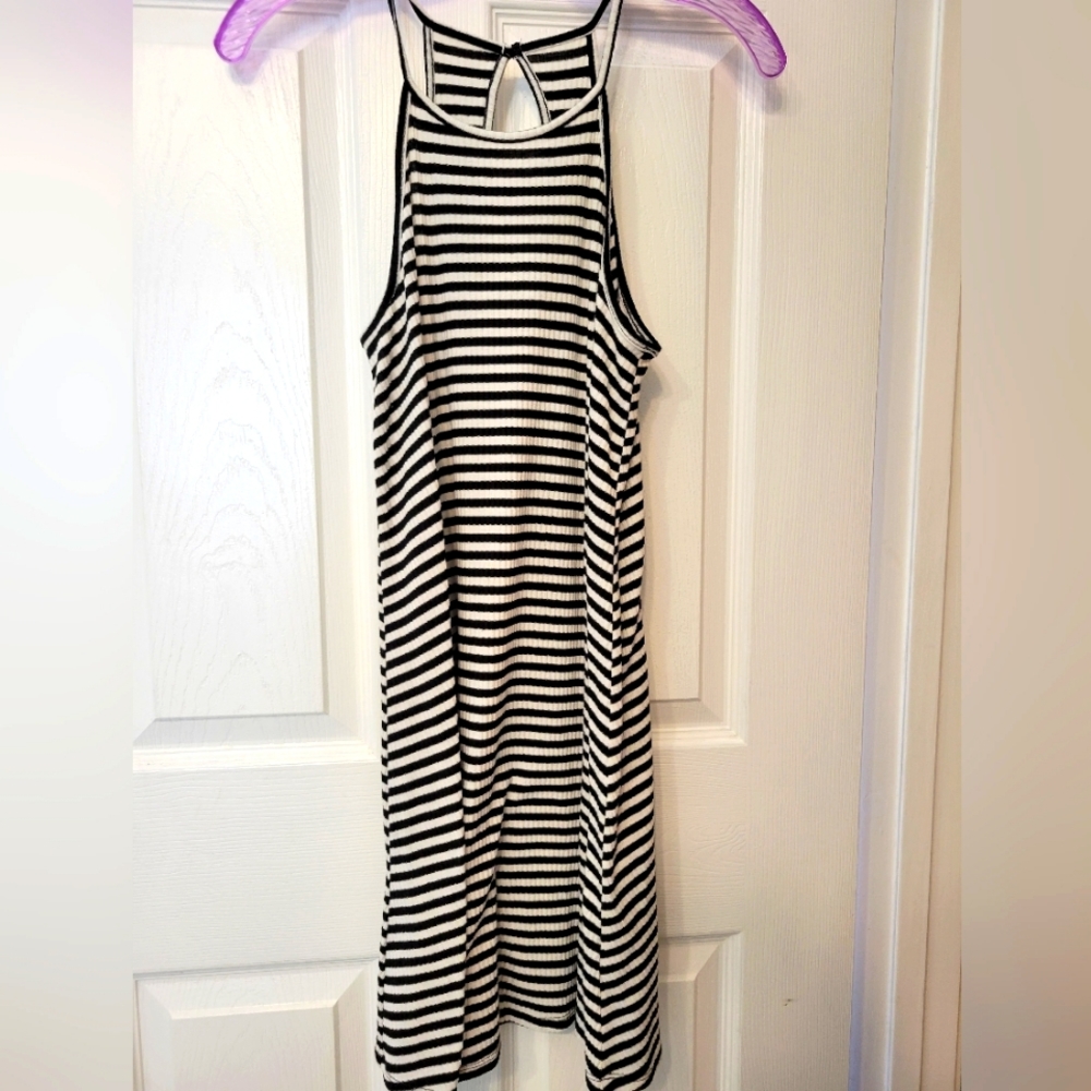 Black & white striped dress